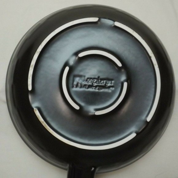 Longaberger Pottery Woven Traditions Flameware 8" Ebony Skillet with Sage Lid - Picture 7 of 15